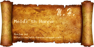 Meláth Hanna névjegykártya